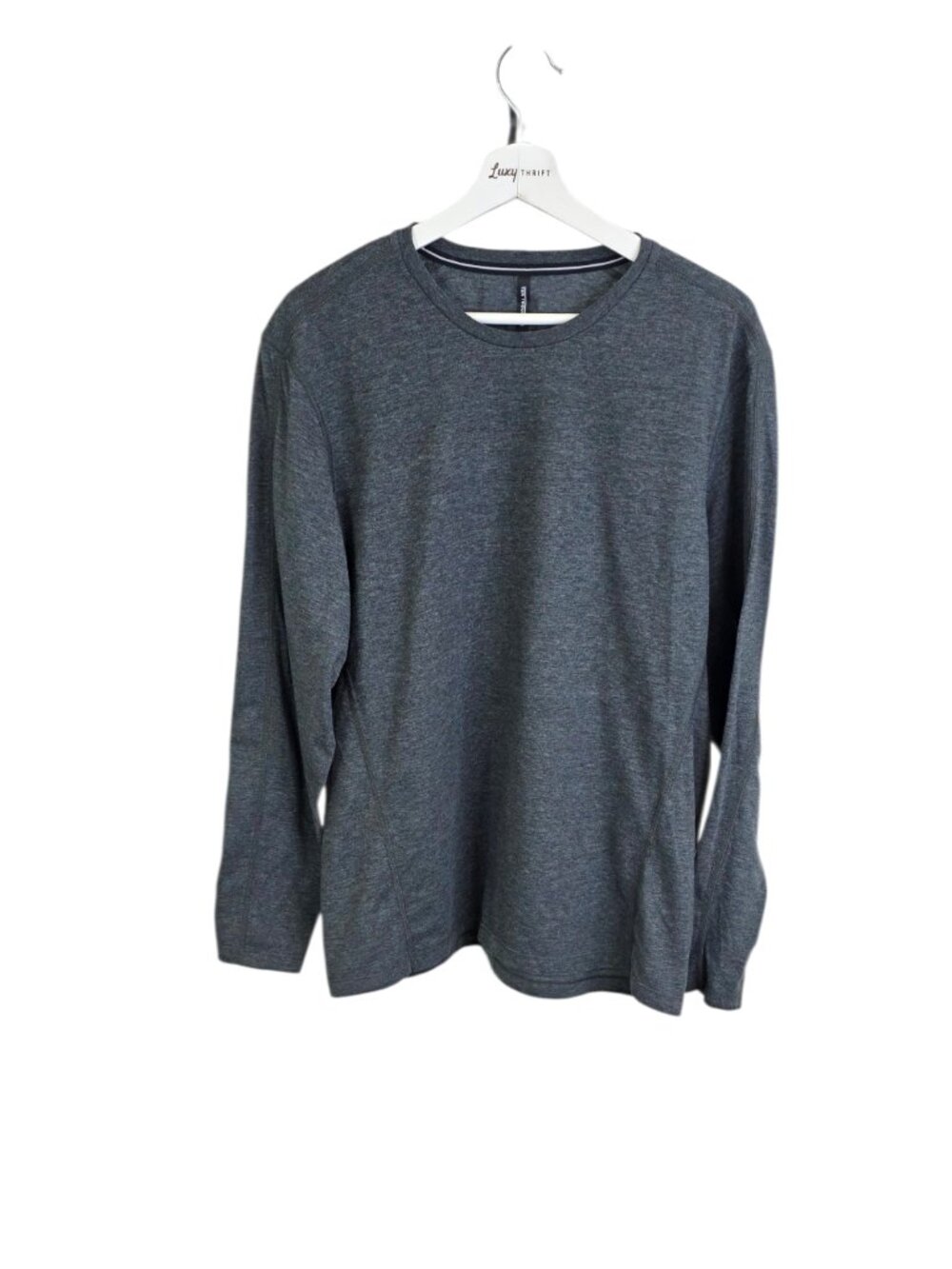 Ten Thousand Long Sleeve Jersey Crew Neck Shirt, Cotton Blend, Grey, Size L